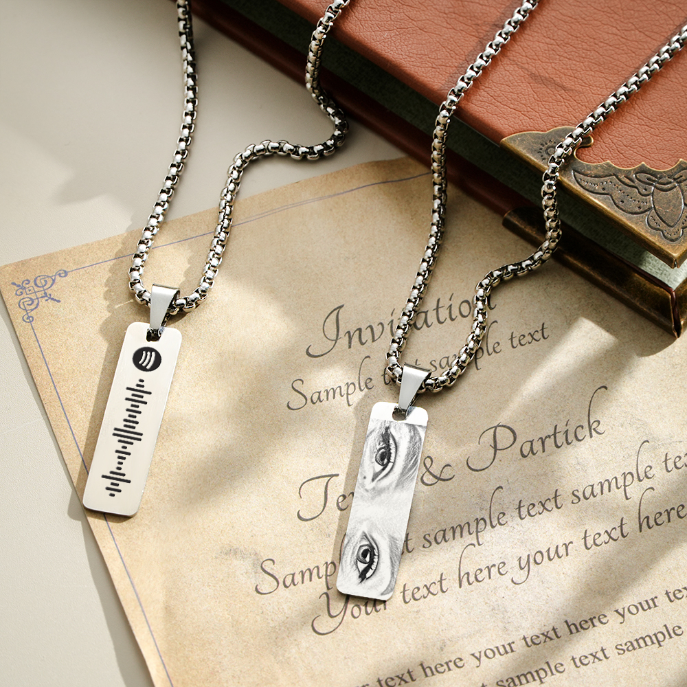 Collier Photo Personnalisé Avec Code Spotify - Bijou - Collier Photo Œil - Cadeau Idéal Pour Elle - votrecollierprenomfr
