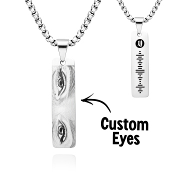 Collier Photo Personnalisé Avec Code Spotify - Bijou - Collier Photo Œil - Cadeau Idéal Pour Elle - votrecollierprenomfr