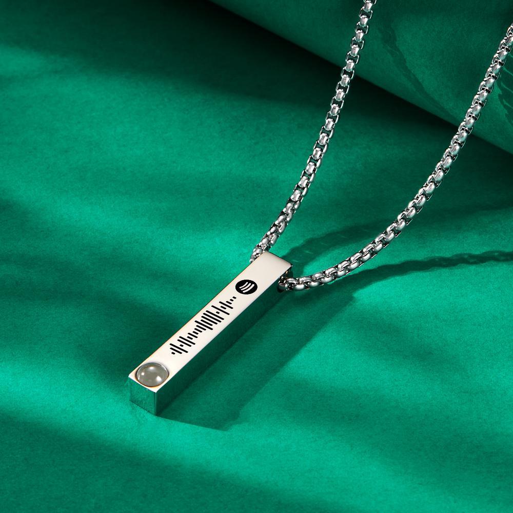 Collier De Code Spotify Scannable Personnalisé Projection Personnalisée Cadeaux Simples - votrecollierprenomfr