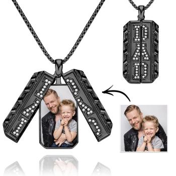 Collier Photo Personnalisé Papa Médaillon Collier Cadeau Fête Des Pères Pour Homme - votrecollierprenomfr