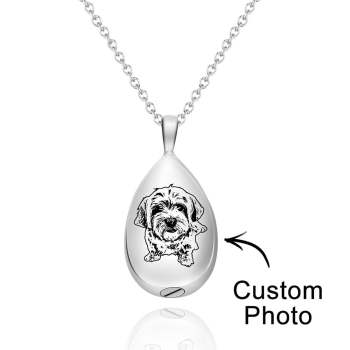 Collier Photo Personnalisé Ombre Sculpture Cendres Pendentif Commémorer Cadeaux - votrecollierprenomfr