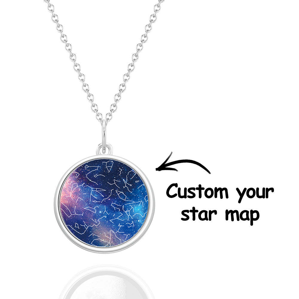 Collier Carte Étoile Personnalisé Collier Carte Constellation Personnalisé Cadeau Pour Elle - votrecollierprenomfr