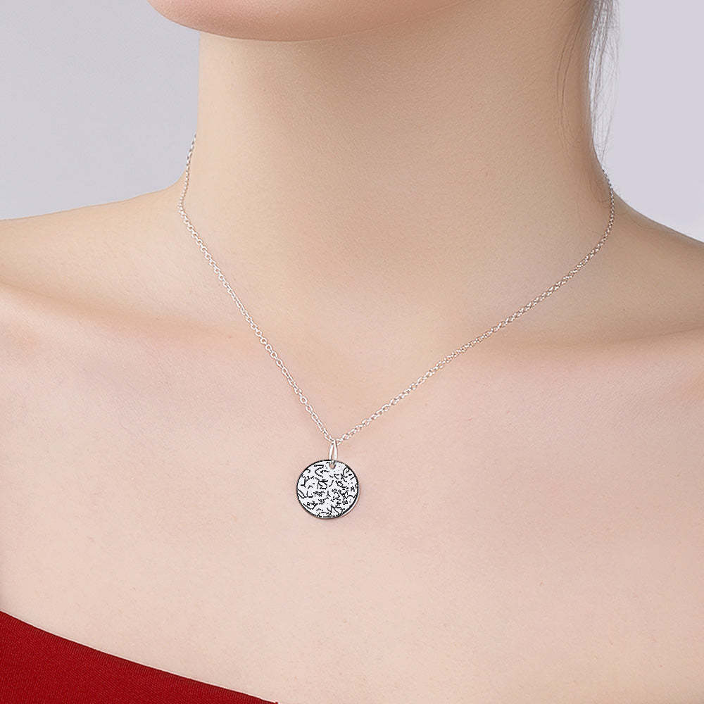 Collier De Carte D'étoile Gravé Personnalisé Collier De Carte De Constellation Personnalisé Cadeau Pour Elle - votrecollierprenomfr