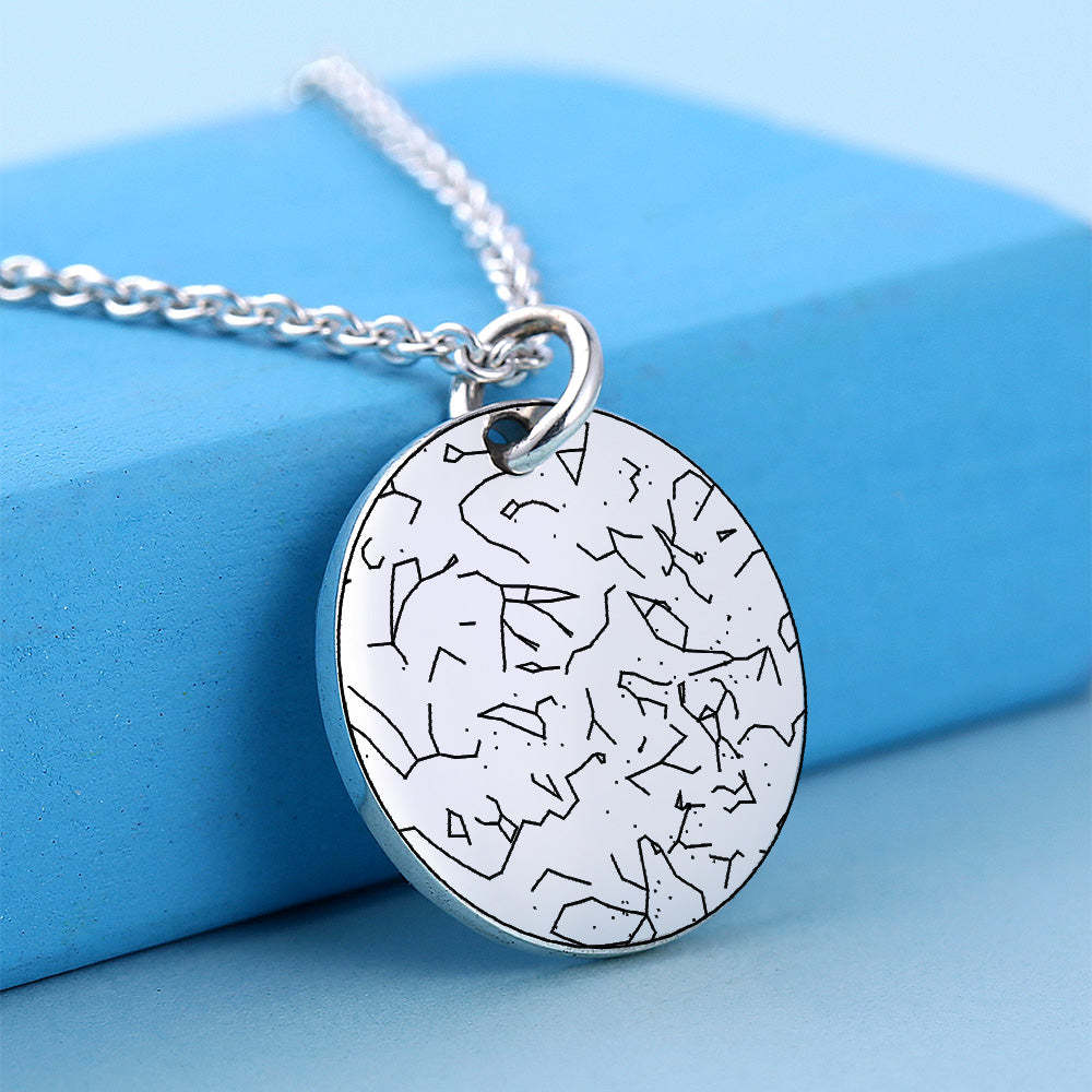 Collier De Carte D'étoile Gravé Personnalisé Collier De Carte De Constellation Personnalisé Cadeau Pour Elle - votrecollierprenomfr