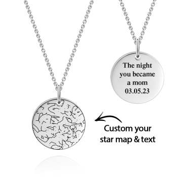 Collier De Carte D'étoile Gravé Personnalisé Collier De Carte De Constellation Personnalisé Cadeau Pour Elle - votrecollierprenomfr