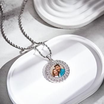 Collier De Chaîne De Chandail Photo Personnalisé Cadeaux De Mode Hip Hop - votrecollierprenomfr