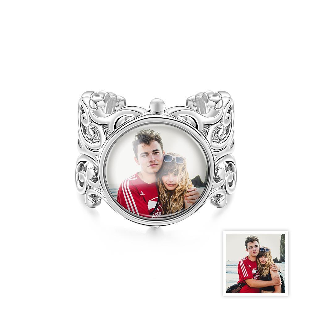Bague Photo Personnalisée En Métal Rétro, Cadeau Classique - votrecollierprenomfr