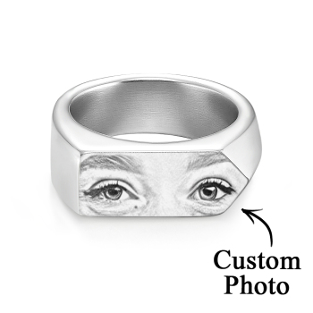 Bague Gravée Avec Des Yeux - Bague Personnalisée Gravée - Cadeau Unique - votrecollierprenomfr
