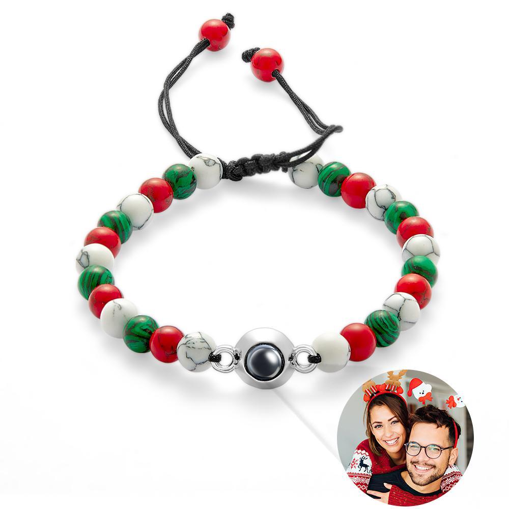 Bracelet De Projection Personnalisé Perle Couple Cadeau De Noël - votrecollierprenomfr