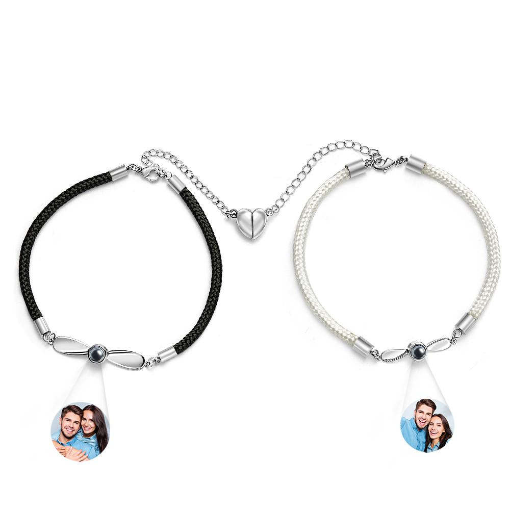 Bracelets Assortis Personnalisés Pour Couples, Bracelets De Projection De Photos, Cadeaux De Saint-valentin - votrecollierprenomfr