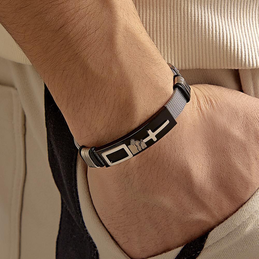 Bracelet Photo Personnalisé Hip Hop, Cadeau Croisé Créatif Pour Lui - votrecollierprenomfr