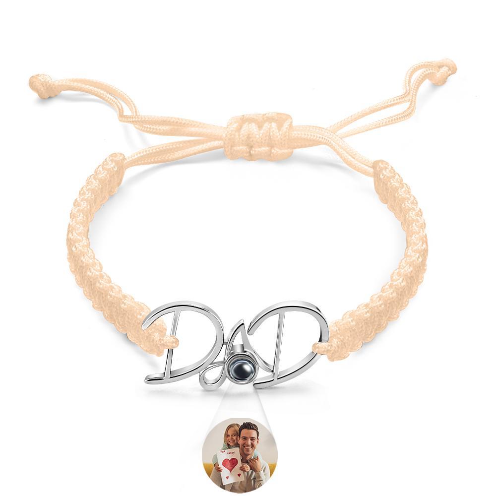 Cadeau De Tissage De Bracelet De Projection Personnalisé Pour Papa - votrecollierprenomfr