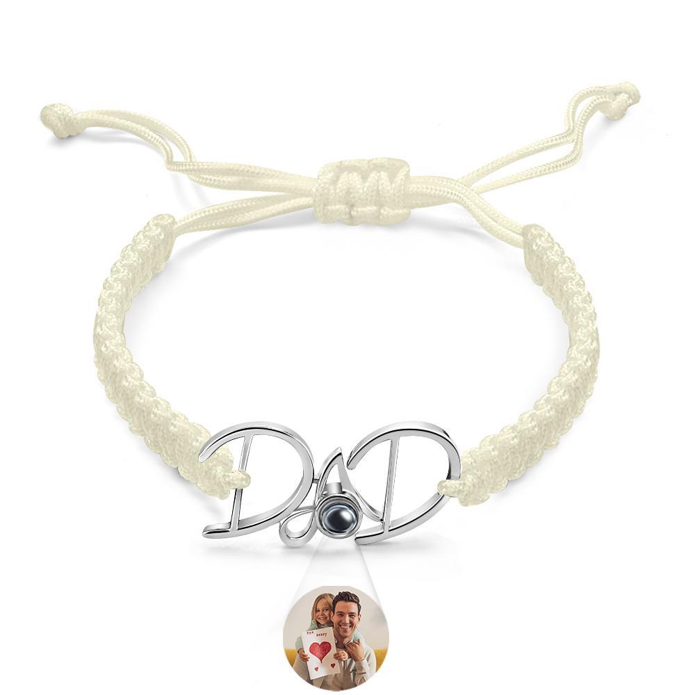 Cadeau De Tissage De Bracelet De Projection Personnalisé Pour Papa - votrecollierprenomfr