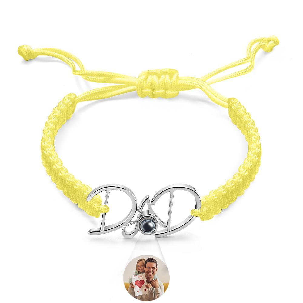 Cadeau De Tissage De Bracelet De Projection Personnalisé Pour Papa - votrecollierprenomfr
