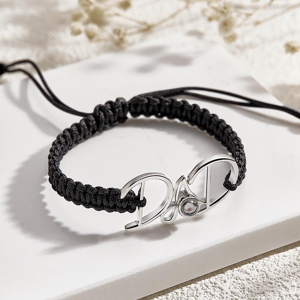 Cadeau De Tissage De Bracelet De Projection Personnalisé Pour Papa - votrecollierprenomfr