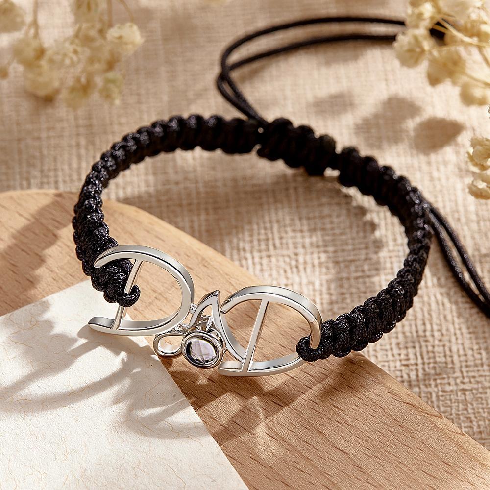 Cadeau De Tissage De Bracelet De Projection Personnalisé Pour Papa - votrecollierprenomfr