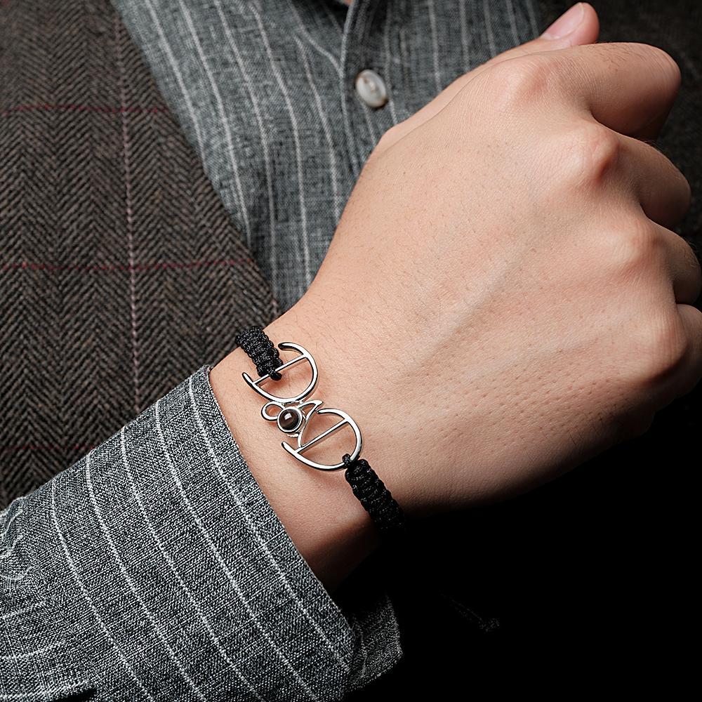 Cadeau De Tissage De Bracelet De Projection Personnalisé Pour Papa - votrecollierprenomfr