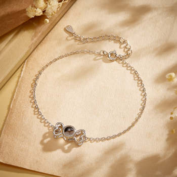 Bracelet De Projection Personnalisé, Joli Cadeau En Os Pour Elle - votrecollierprenomfr