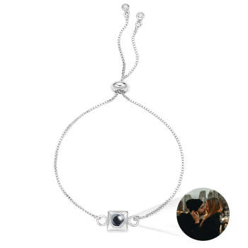 Bracelet De Projection Personnalisé Carré Cadeau Simple Pour Elle - votrecollierprenomfr