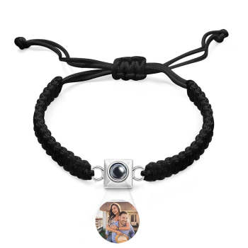 Bracelet De Projection Personnalisé Tissé Cadeau De Mode Pour Hommes - votrecollierprenomfr