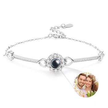 Bracelet De Projection Personnalisé Coeur Cadeau Unique Pour Elle - votrecollierprenomfr