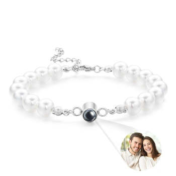 Bracelet De Projection Personnalisé Perle Cadeau Romantique - votrecollierprenomfr