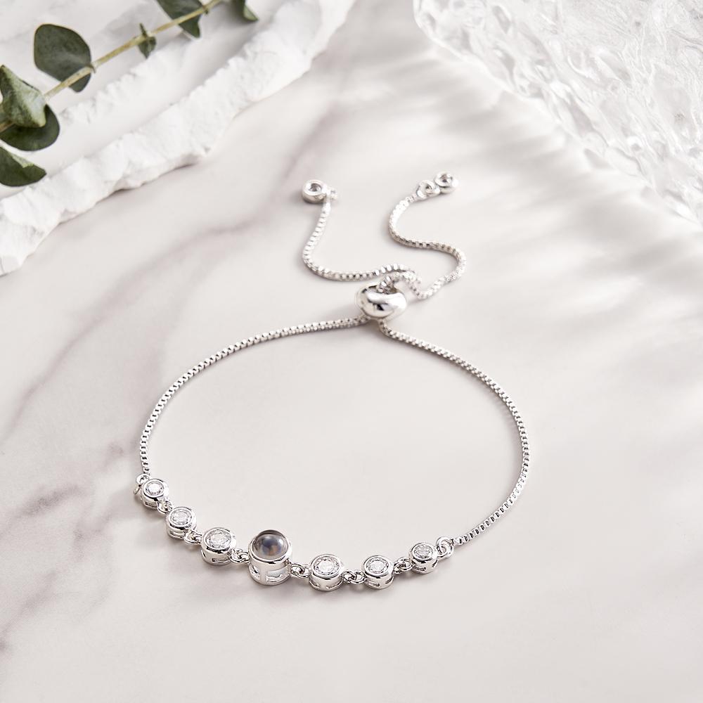 Bracelet De Projection Personnalisé Chaîne De Diamants Cadeau Simple - votrecollierprenomfr