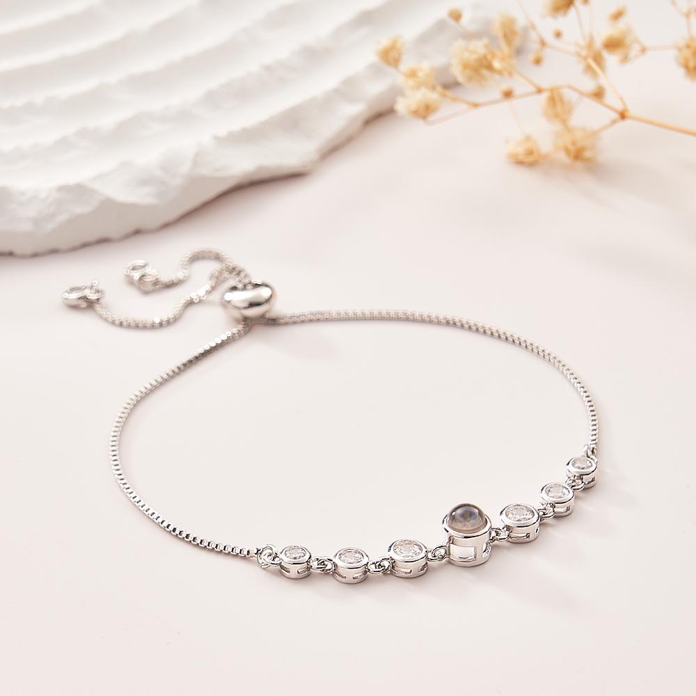 Bracelet De Projection Personnalisé Chaîne De Diamants Cadeau Simple - votrecollierprenomfr