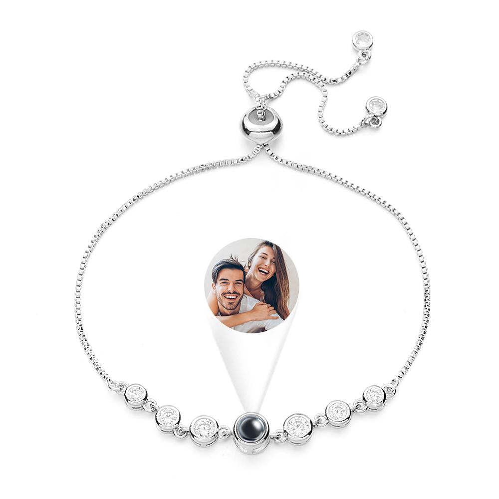 Bracelet De Projection Personnalisé Chaîne De Diamants Cadeau Simple - votrecollierprenomfr