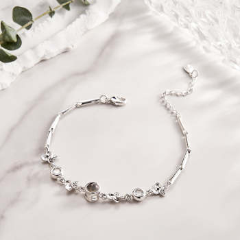 Cadeau Personnalisé De Chaîne De Diamant De Bracelet De Projection Pour Elle - votrecollierprenomfr