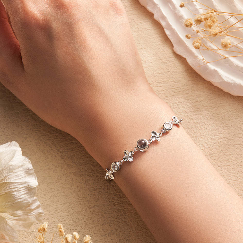 Cadeau Personnalisé De Chaîne De Diamant De Bracelet De Projection Pour Elle - votrecollierprenomfr