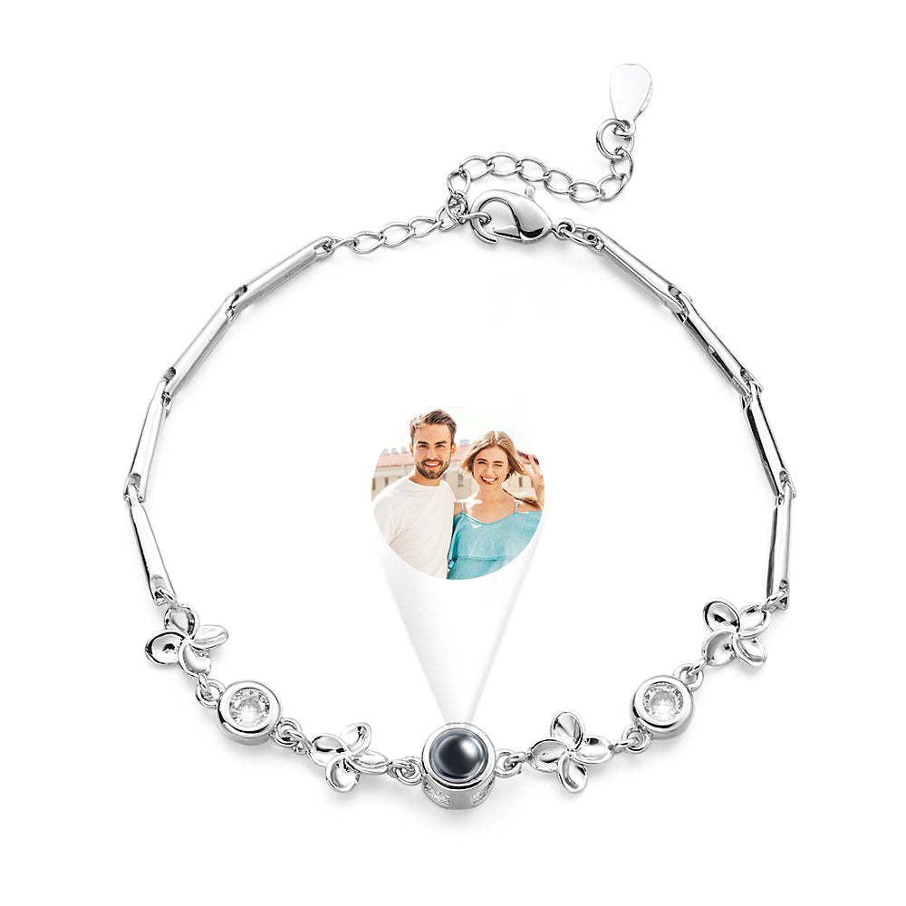 Cadeau Personnalisé De Chaîne De Diamant De Bracelet De Projection Pour Elle - votrecollierprenomfr