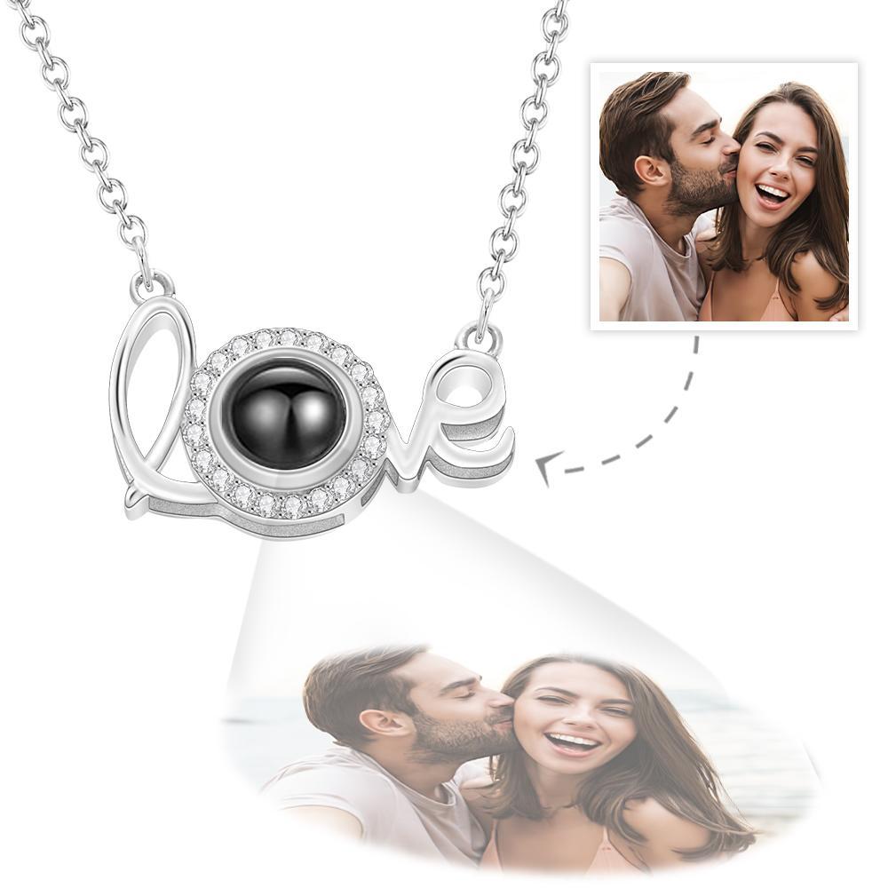 Love Photo Projection Collier Personnalisé Charmant Photo Bijoux Pour Elle - votrecollierprenomfr