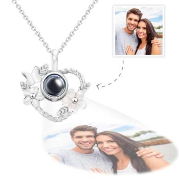 Collier De Projection Personnalisé Cadeaux De Conception De Fleurs En Forme De Coeur - votrecollierprenomfr
