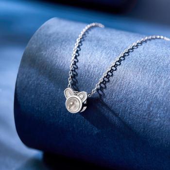 Collier Photo Projection Personnalisé Souris Mignonne Cadeaux Drôles - votrecollierprenomfr