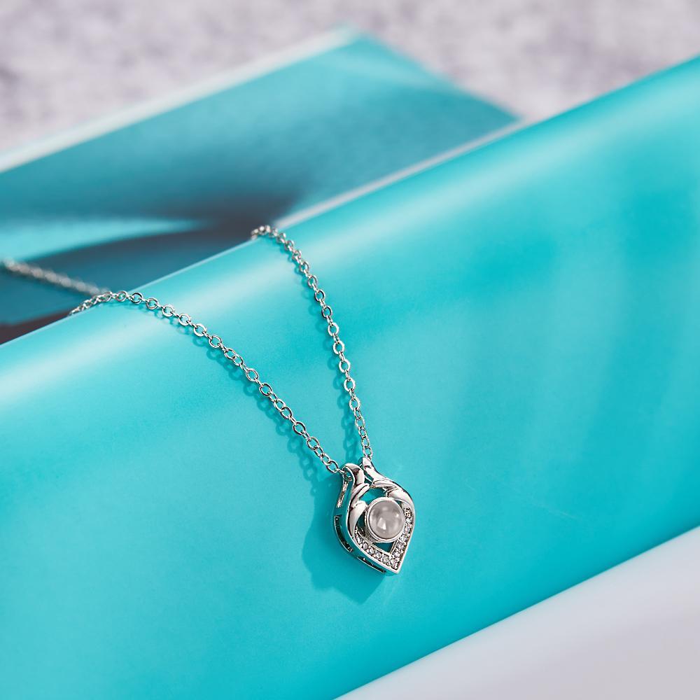 Collier De Projection De Photo Personnalisé Collier De Projection De Coeur Personnalisé Cadeau Créatif - votrecollierprenomfr