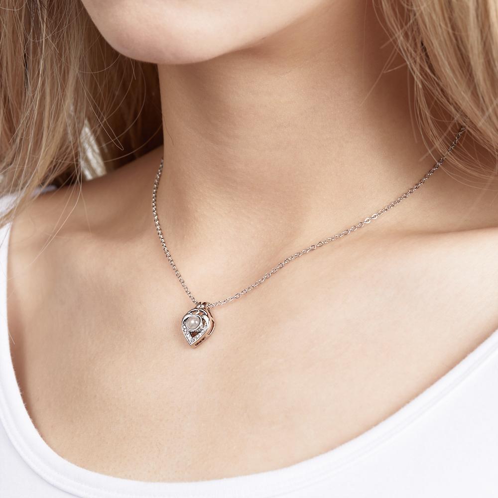 Collier De Projection De Photo Personnalisé Collier De Projection De Coeur Personnalisé Cadeau Créatif - votrecollierprenomfr