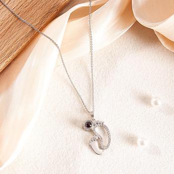 Collier De Projection Personnalisé Cadeaux De Couple De Diamant De Pieds Drôles - votrecollierprenomfr