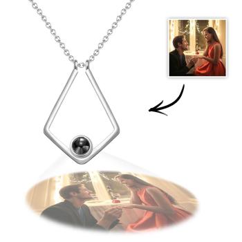 Collier De Projection De Photo Collier Commémoratif De Polygone D'image Personnalisée - votrecollierprenomfr