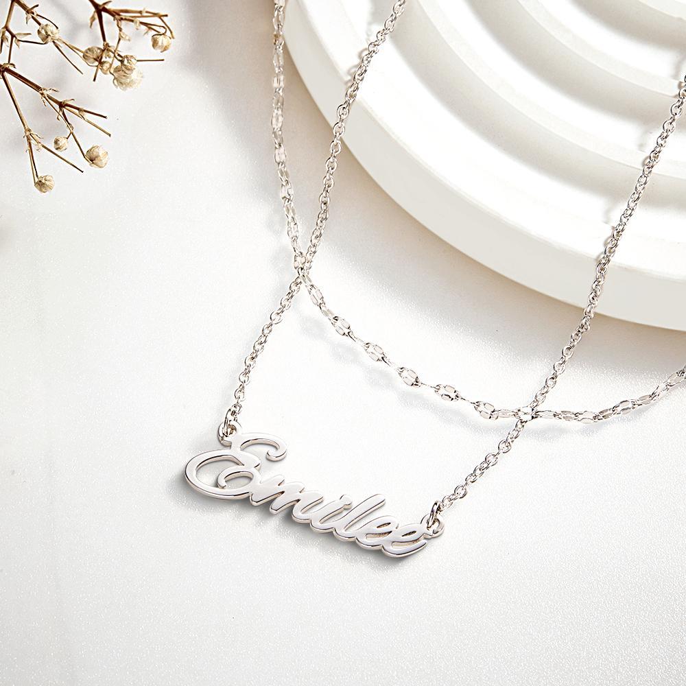 Collier Personnalisé En Couches, Collier Avec Nom Personnalisé, Cadeaux D'anniversaire Pour Elle - votrecollierprenomfr