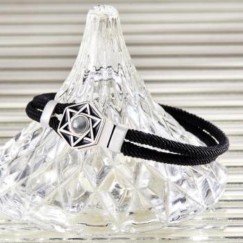 Bracelet Projection Personnalisée Hexagramme Couple Cadeaux - votrecollierprenomfr