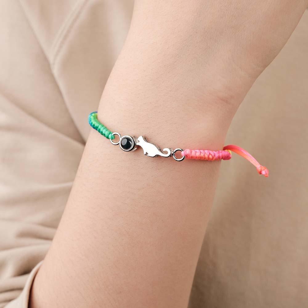 Bracelet De Projection De Chat Personnalisé, Image Commémorative Personnalisée À L'intérieur Du Bracelet, Cadeau Pour Elle - votrecollierprenomfr