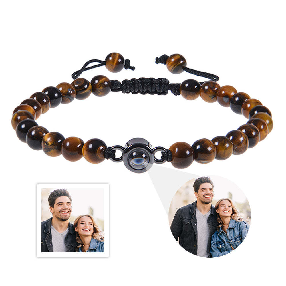 Bracelet De Projection De Photo Personnalisé Pour Hommes, Bijoux Cadeau Pour Petit Ami, Mari, Papa - votrecollierprenomfr