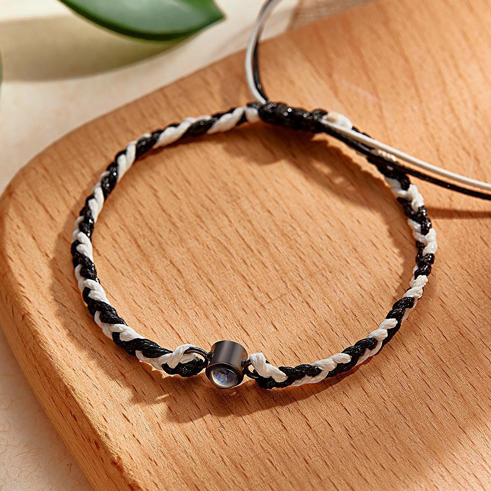 Bracelet De Projection Personnalisé, Tissage Coloré, Cadeau De Mode - votrecollierprenomfr