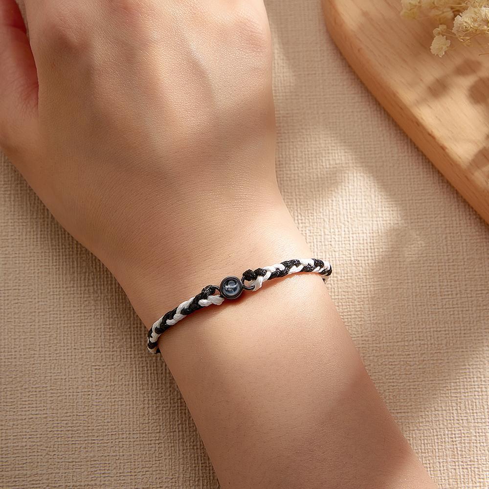 Bracelet De Projection Personnalisé, Tissage Coloré, Cadeau De Mode - votrecollierprenomfr