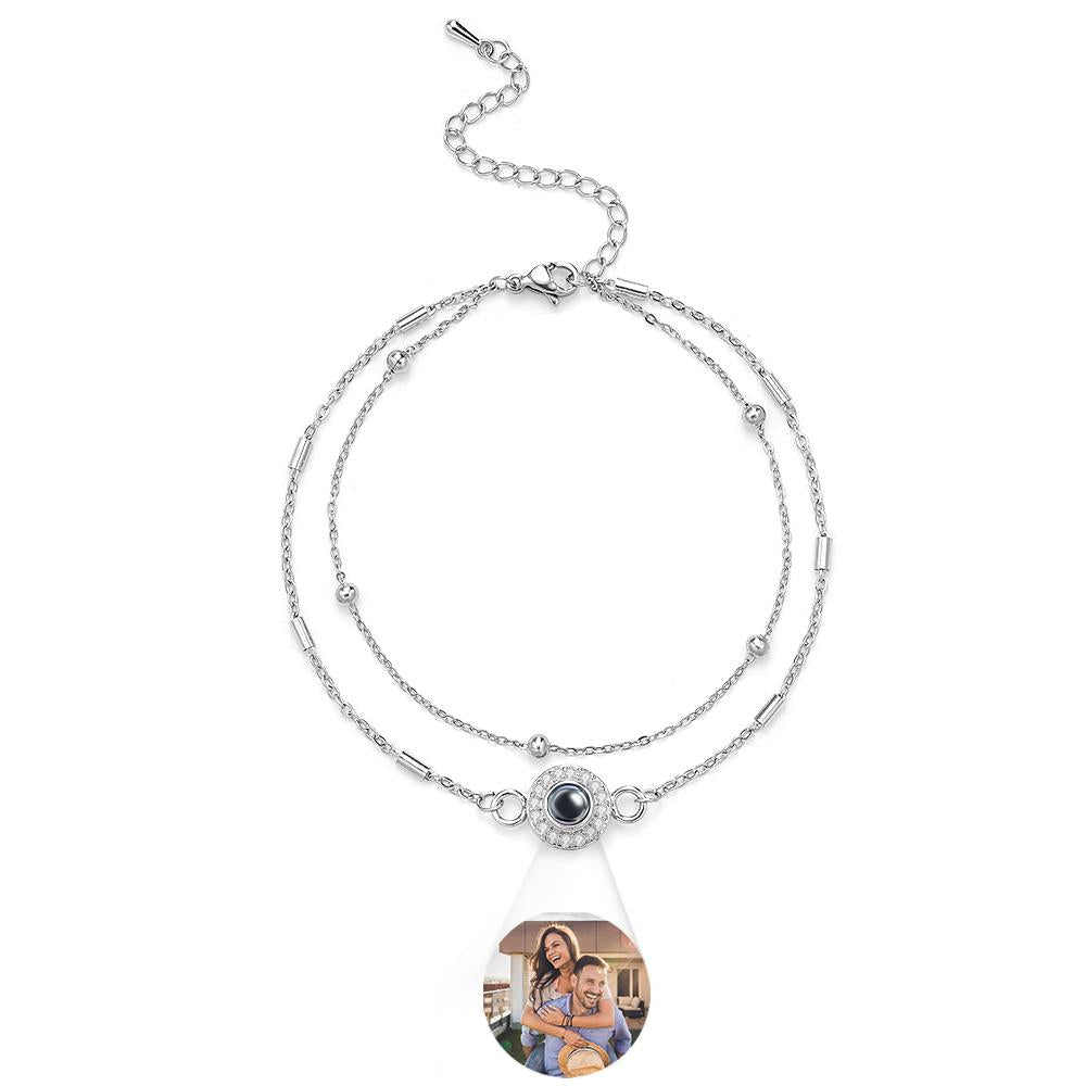 Bracelet De Projection Personnalisé Double Couche Diamant Grace Gift