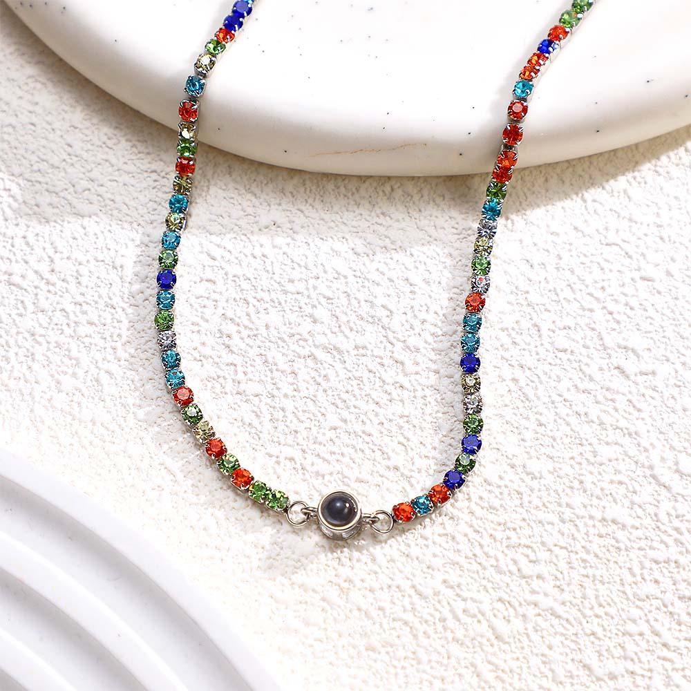 Collier De Projection De Photo Personnalisé, Chaîne De Tennis À La Mode, Cadeau - votrecollierprenomfr