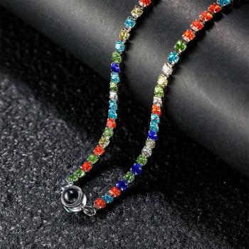 Collier De Projection De Photo Personnalisé, Chaîne De Tennis À La Mode, Cadeau - votrecollierprenomfr