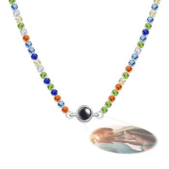Collier De Projection De Photo Personnalisé, Chaîne De Tennis À La Mode, Cadeau - votrecollierprenomfr