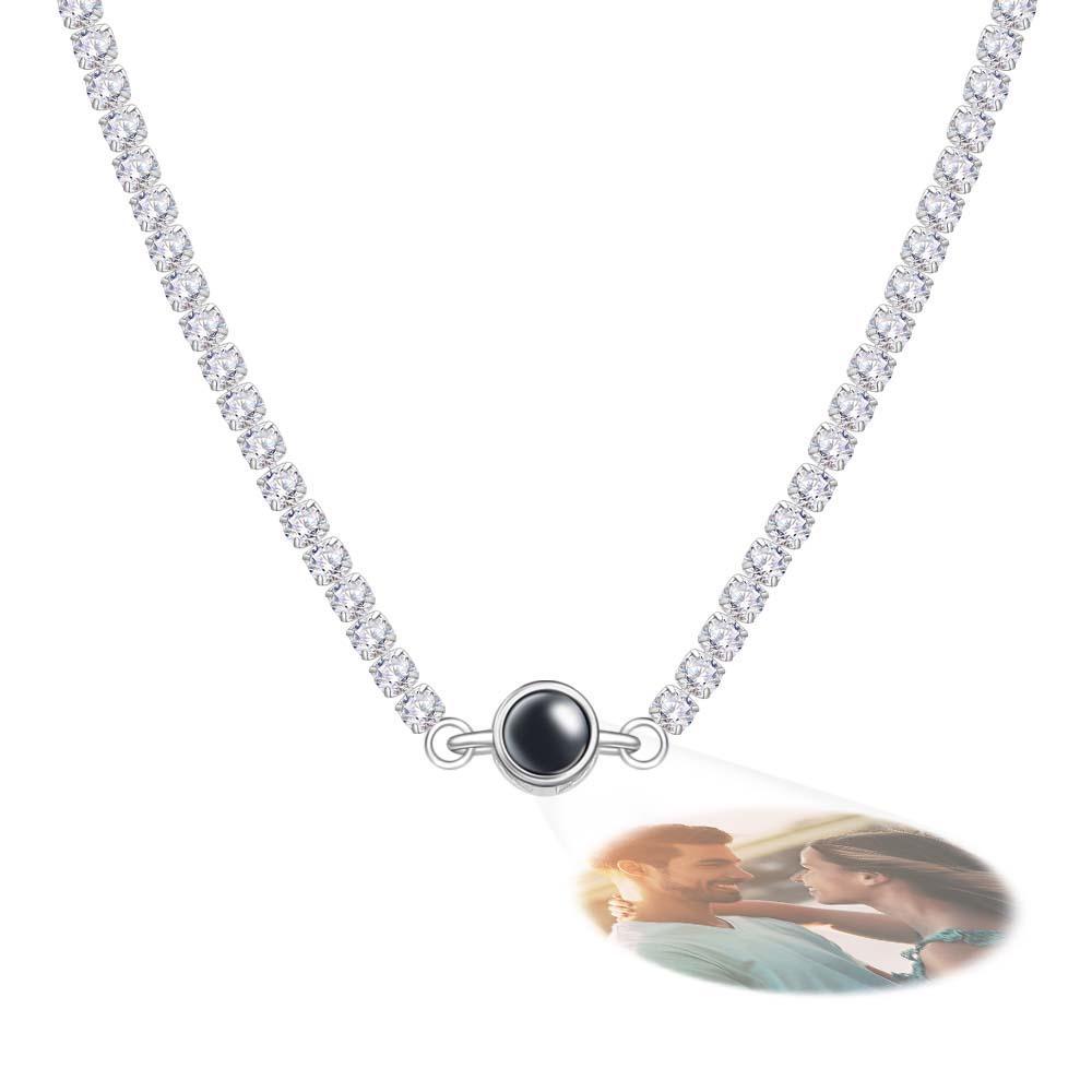 Collier De Projection De Photo Personnalisé, Chaîne De Tennis À La Mode, Cadeau - votrecollierprenomfr